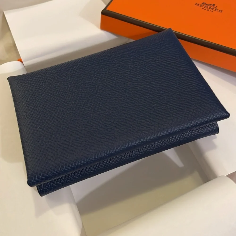 Authentic Hermes navy  Epsom leather wallet - Picture 3 of 13